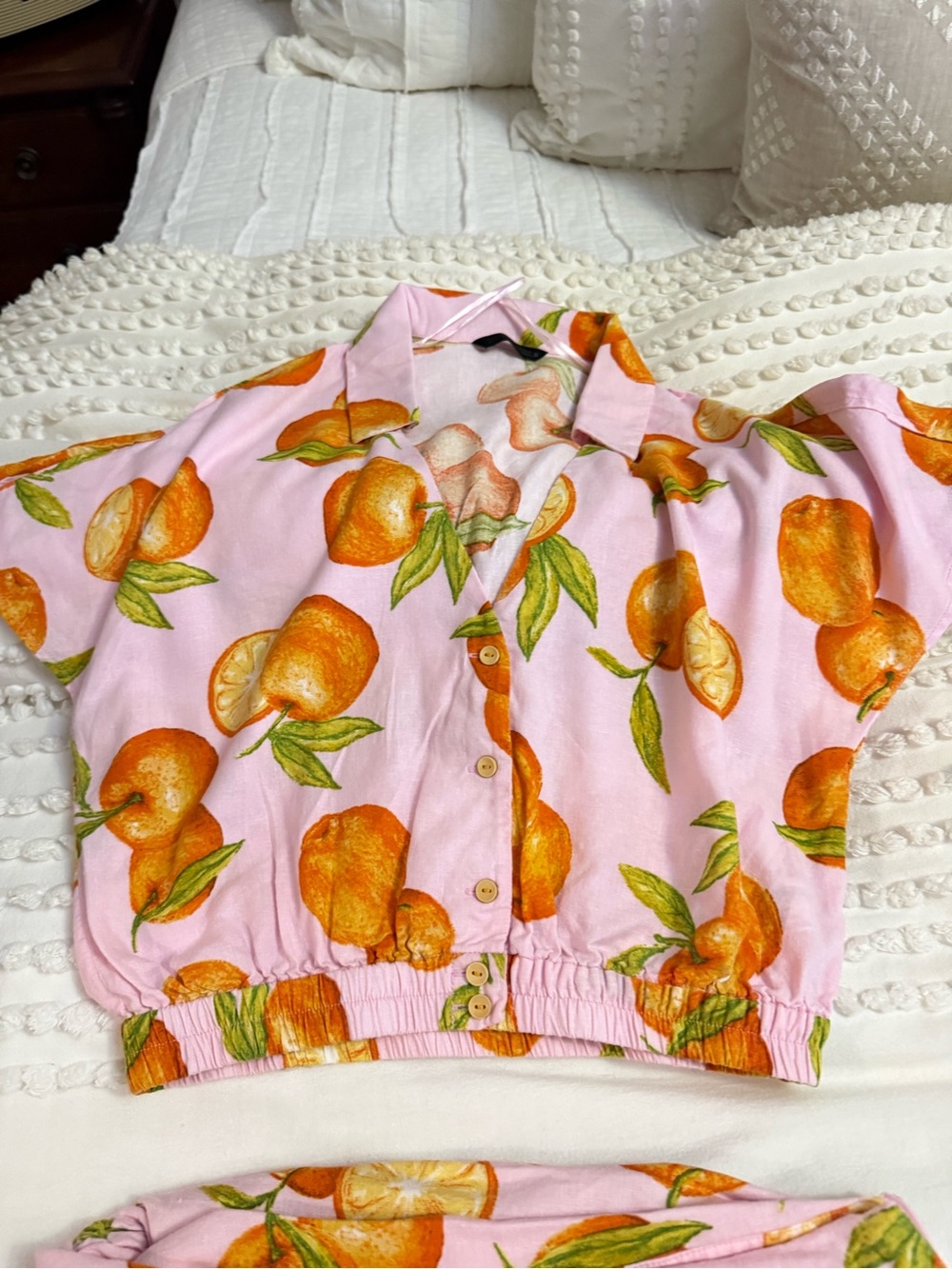 Zara Pink Orange Print Crop Top & Skirt Set - Picture 5 of 7